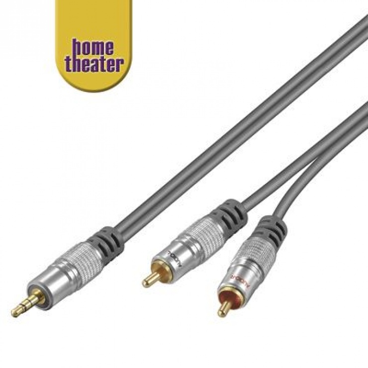 Imagine Cablu Home Theater HQ jack 3.5mm la 2 x RCA 5m T-T, HT 90-500